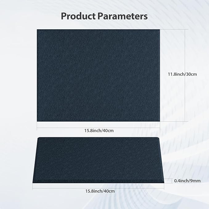 12 Pack Acoustic Panels Self Adhesive Sound Proof Foam, High Density Sound Acoustic Panel, 16X12X0.4 Inch 4:3 Rectangle Panels in Home, Office, Reccording Room, Studio,more(Dark Blue)