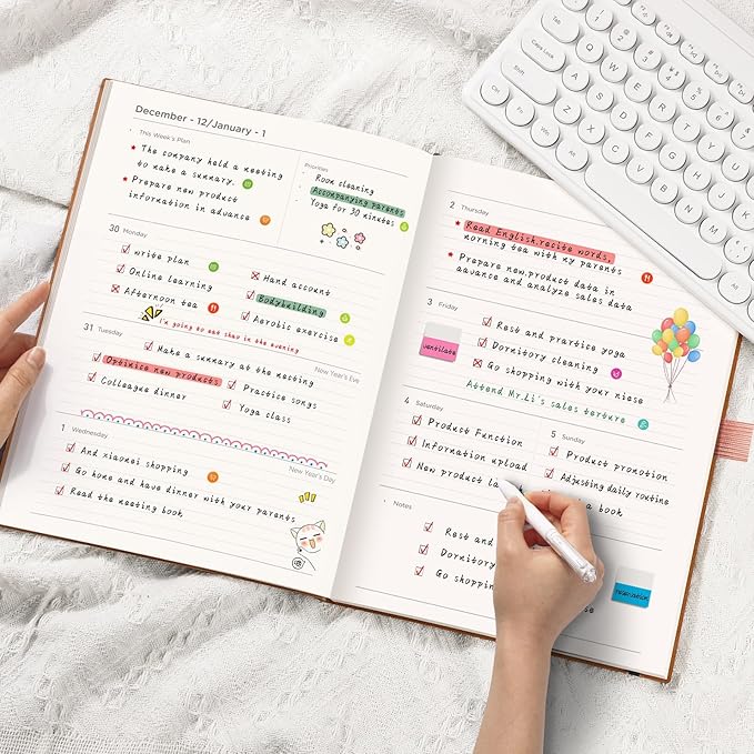 AHGXG 2026 Planner, Weekly and Monthly Planner 2026-2027, Large A4 8.5"x11", Calendar 15-Months Jan 2026 - Mar 2027, Vegan Leather SoftCover, Inner Pocket, Rose Gold