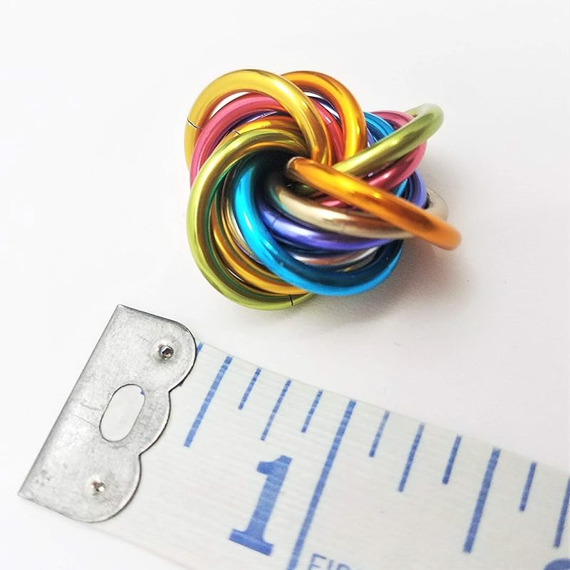 Möbii Fidget Ball (Solid Color): Quiet Mobius ADHD Anxiety Stim Stress Relief Toy Tool for Home Travel Office or Desk (Small, Full, Cobalt)