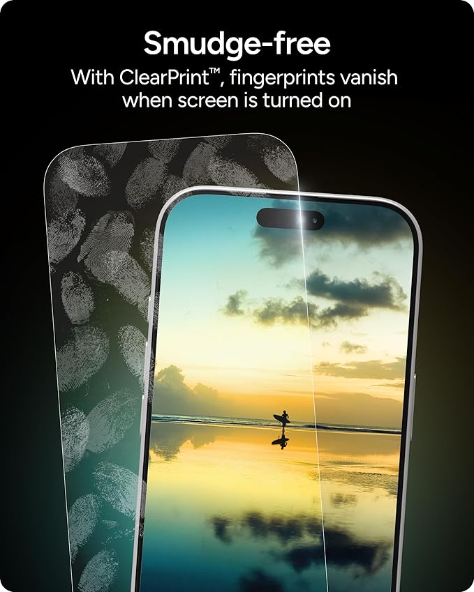 ZAGG Glass Elite Screen Protector for iPhone 17-5X Stronger Tempered Glass, ClearPrint Technology for Smudge Free Clarity, Smooth Feel, Full Coverage, InvisibleShield, Easy Two-Step Installation