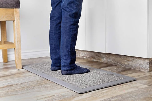 J&V TEXTILES Hillside Oversized Oil- and Stain-Resistant Anti-Fatigue Kitchen Mat (2-Pack Gray)*