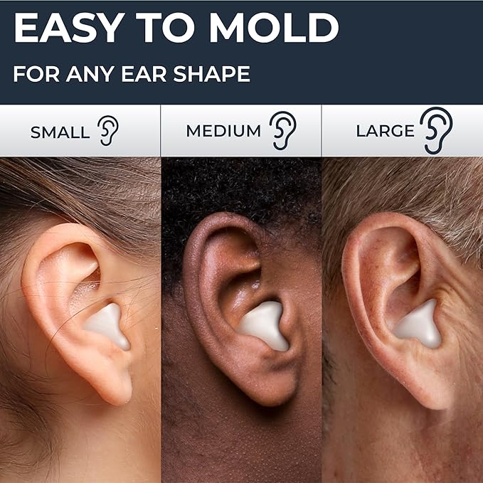 Peace&Quiet PQ Wax Ear Plugs for Sleeping, Swimming - 15 Soft Noise Cancelling Silicone Gel Wax Earplugs for Sleep and Swimmers, Ear Protection with Sound Blocking Level of 32 Db, (15-Pillows)