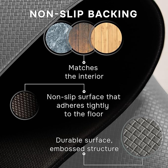 Anti-Fatigue Kitchen Mat – Memory Foam Cushioned Mats for Standing – Zinc Gray, 18×30 in, 0.47 in Thick, Waterproof, Non-Slip – Homergy