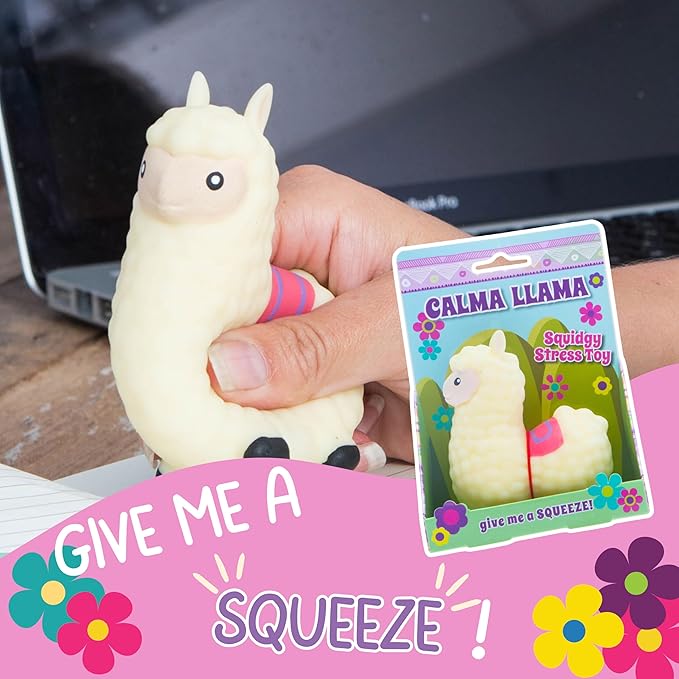 Boxer Gifts Calma Llama Stress Relief Toy | Unique Stress Balls for Adults & Teenagers - Animal Squishy Fidget Toys for Anxiety - Cool Desk Accessories | Cute Stocking Stuffer Llama Gifts
