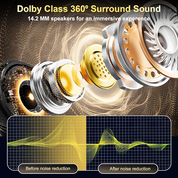 AI Translation Earbuds Real Time,164 Language Translator EarBuds with LED,Wireless Earphones Bluetooth Headphones, Audifonos Traductores de Inglés Español, Translating Device for Business Travel Study