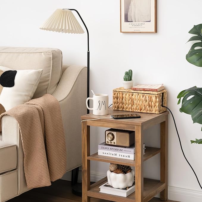 StorageWorks Cable Management Box, 2 Slots Wicker Cable Organizer to Hide Cords and Power Strip, Water Hyacinth Cord Hider Box for Home & Office