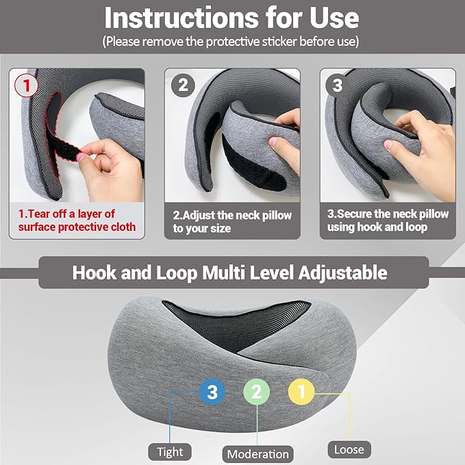 Outney™ Travel Neck Pillow, 2025 Travel Pillow for Airplanes, 100% Pure Memory Foam, Full Neck Surround Pillows for Traveling Flight Sleeping, Portable Travel Essentials (Peacock Blue)