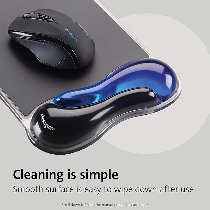 Kensington Duo Gel Mouse & Keyboard Wrist Rest Bundle Set, Ergonomic Keyboard and Mouse Pad With Wrist Support, Keyboard Wrist Rest, Computer Keyboard Pad, Cooling Gel, Non-Skid Backing, Blue K52920WW