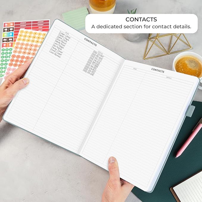 Clever Fox Appointment Book – Hourly Schedule Planner with 15-Minute Increments – Time Box Planner for Daily Work & To-Dos – Weekly & Monthly Spreads, Undated, Hardcover, 8.3x11″ (Blue Surf)