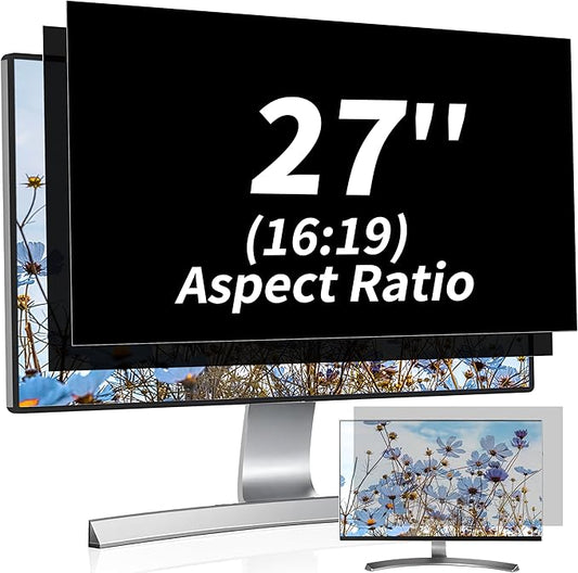 Seorsok 2-Pack 27 Inch Privacy Screen for Computer Monitor 16:9 Aspect Ratio,Anti Peeping Anti Blue Light Computer Monitor Privacy Filter,Removable Eye Protection&Anti-Scratch 27in Protector Film