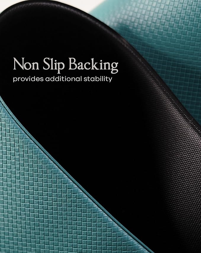 Anti-Fatigue Kitchen Mat Set – 2-Piece Memory Foam Cushioned Mats for Standing – Turquoise, 18×30 & 18×60, 0.4 in Thick, Waterproof, Non-Slip – Homergy