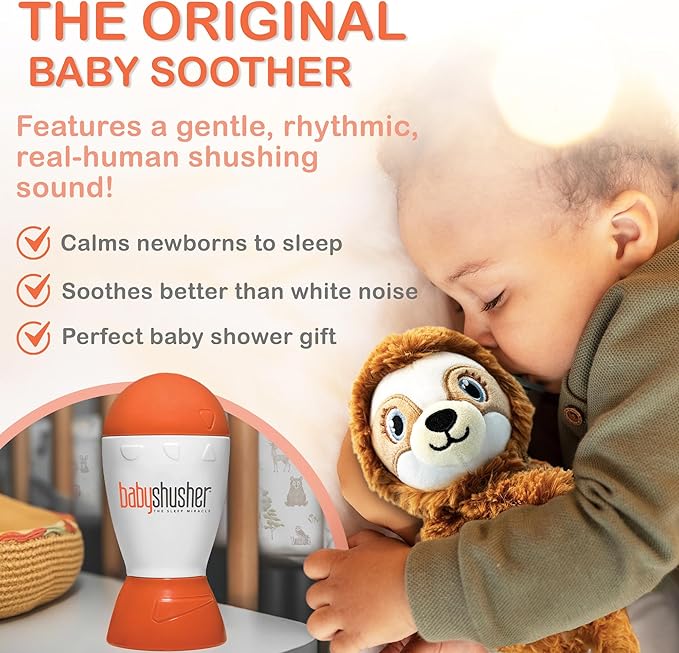 Baby Shusher Portable Sound Machine - Mom-Like 'Shh!' Sound for Baby, Sleeping Soother, Newborn Essentials for Crib, Battery Operated Hush, Travel Friendly, Shower & Registry Gift - 1 Count