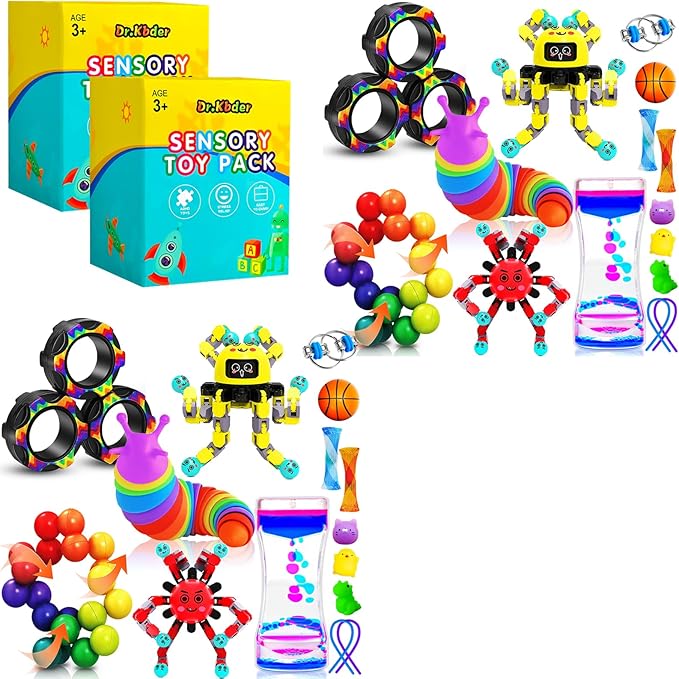 30 Pack Sensory Fidget Toys for Kids Classroom, Autism Sensory Product Calm Down Fidgets for Kids Age 5-7, 8-12, ADHD Stress Relief Travel Toys Christmas Stocking Stuffers for Teens
