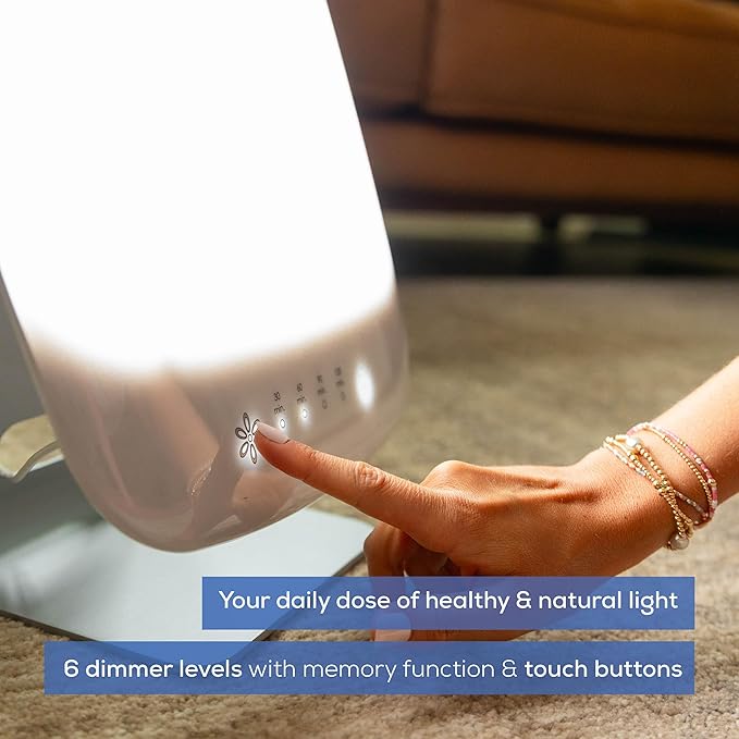 Beurer TL95 Light Therapy Lamp 10,000 Lux, UV-Free Extra Bright Daylight Lamp with 6 Dimming Levels, Timer & Memory Function to Boost Mood, Fight Winter Blues, Improve Sleep & Increase Energy