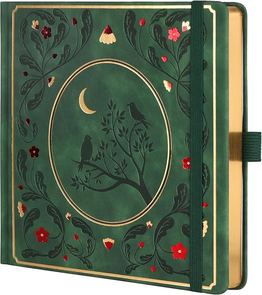 TIEFOSSI Dotted Journal Notebook, Dot Grid Notebook for Women Men, Hardcover PU Leather Journal, 160 GSM Thick Paper, 160 Numbered Pages with Gold Edges, 8 x 8 Square Diary