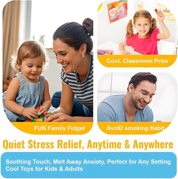 Fidget Toys Adults, Sensory Toys for Kids with Autism, Anxiety Relief Items for ADHD Stress Relief, Fun Fidgets for Teens Textured & Flip Slider - Treasure Box Toys for Classroom (3pcs)