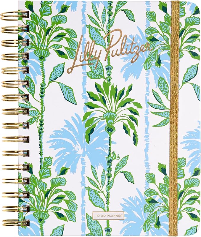 Lilly Pulitzer Undated To Do Planner, Hardcover Daily Planner, Personal Organizer with Hourly Schedules and Notes Pages (Swayin in the Breeze)