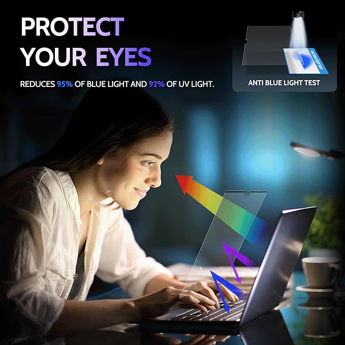 Magnetic Anti Blue Light Screen Protector for MacBook Pro 16 Inch (2021-2024, M1, M2, M3, M4), Removable Glare Filter for 16.2" Mac Laptop Computer
