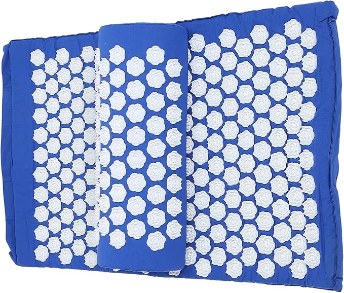 Acupressure Pad Massage Reduce Pain, Relax Muscle, Stress Relief Mat with Elastic Sponge, Magnetic Treatment Points, Full Body Massager (Royal Blue)