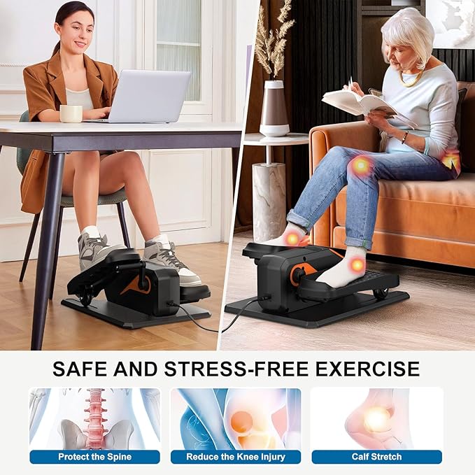 VIVURN-018 Under Desk Elliptical 5 Mode 12 Speed Low Impact Mini Electric Leg Exerciser As Seen on TV While Sitting for Seniors with Non-Slip Mat Quiet&Portable Seated Elliptical for Home and Office