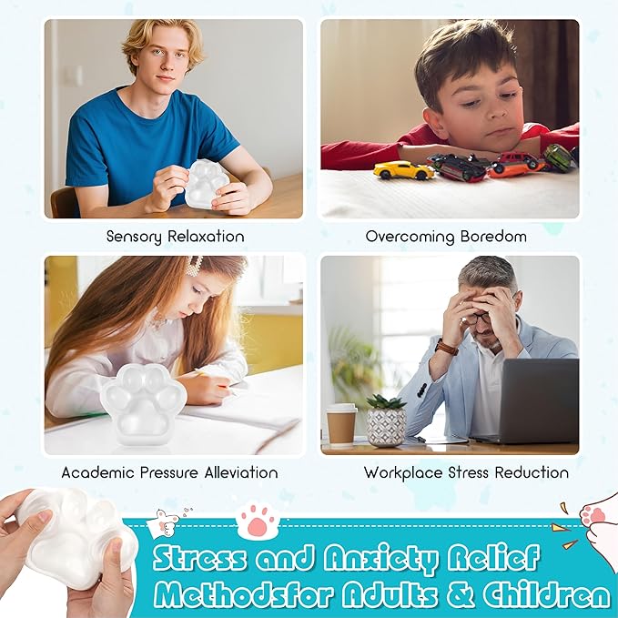 Big Cat Paw Taba Squishy Squeeze Toy, 5-inch Cute Silicone Sticky Taba Squishy, Squeeze Toys for Stress Relief and Anxiety Relaxing, Decompression Toys, Gifts for Kids/Adult