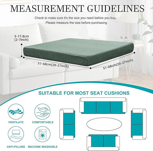 14Pcs Stretch Patio Cushion Covers,Outdoor Couch Covers Replacement,Outdoor Couch & Sofa Slipcovers,for Patio Furniture Cushion Covers,Washable Reusable Furniture Protector (Matcha Green,Cover Only)