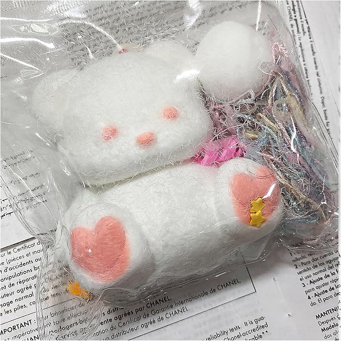 Taba Squishy Bear,fufu squishies,Silicone Toys,Stress Relieving Fur Ball OPP Packaging GiftsSquishy Fidget Toys for Anxiety&Relaxation,Perfect Desk Accessory for Adults (White Bear)