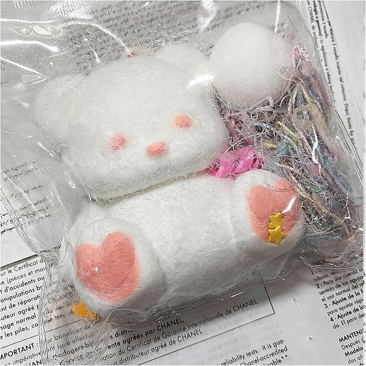 Taba Squishy Bear,fufu squishies,Silicone Toys,Stress Relieving Fur Ball OPP Packaging GiftsSquishy Fidget Toys for Anxiety&Relaxation,Perfect Desk Accessory for Adults (White Bear)