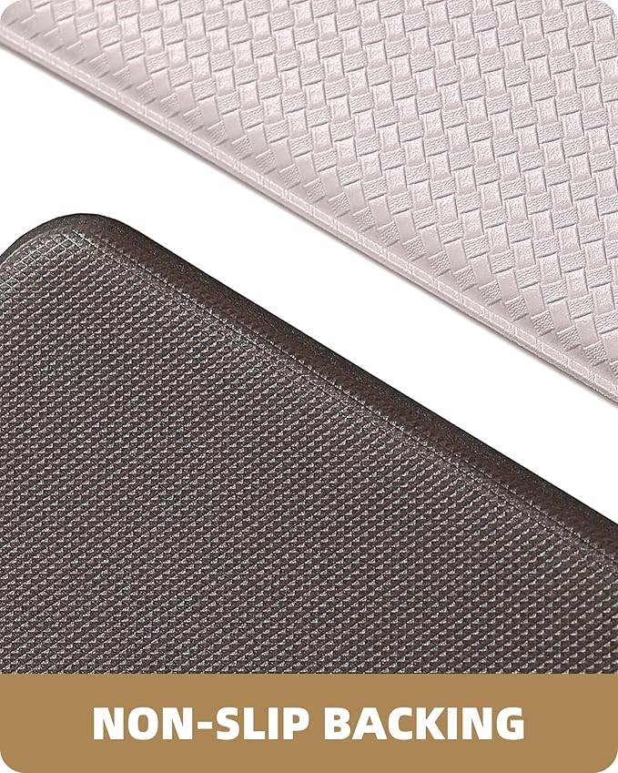 Color&Geometry Anti Fatigue Cushion Kitchen Mat for Floor -24"x87",Wide,Easy Clean, Water & Oil Proof, Anti Slip, Foam Rubber Runner Rug for Front Sink Comfort Standing,Floral White