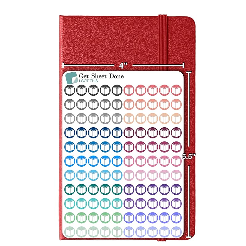 Book Icon Planner Sticker / 110 Dot Icon Vinyl (1/3”) / Club Read Reading Me Time Self Care Homework School Student/Essential Productivity Life/Bullet Bujo Journal (Three Sheets, multi)