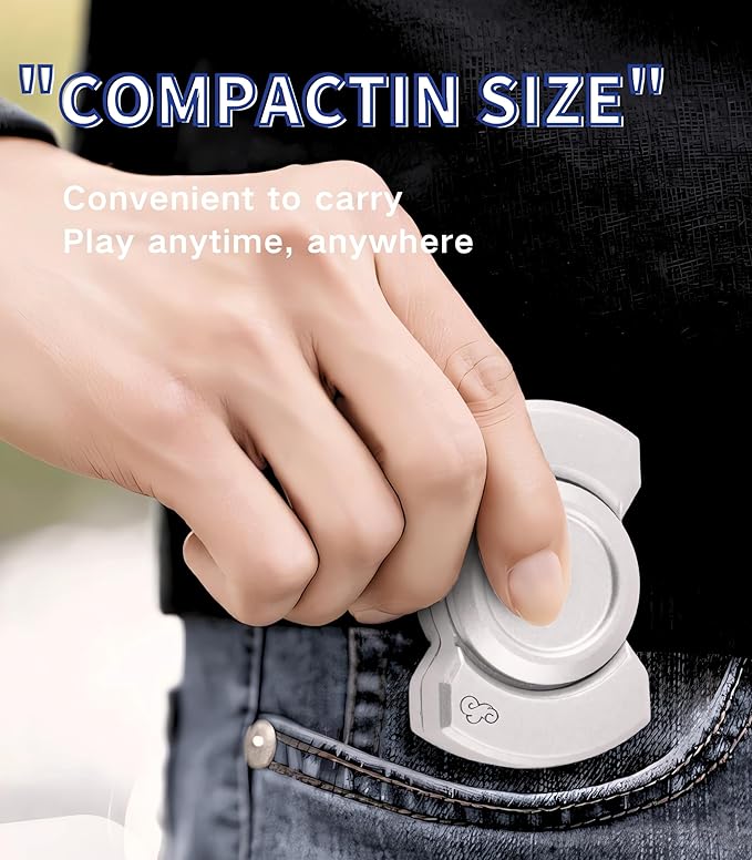 Metal Fidget Toys Adults,3 Play Model (Fidget Spinner,Fidget Clicker,Fidget Slider),Ultra-Silent,High-Speed Rotation,Compact Stress Relief Toy for Adult(2 Pcs)