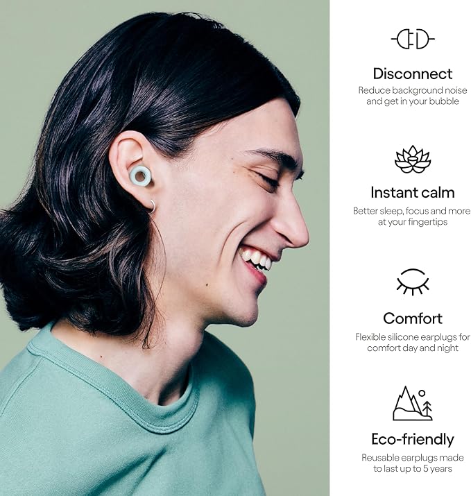 Loop Quiet Ear Plugs for Noise Reduction – Super Soft, Reusable Hearing Protection in Flexible Silicone for Sleep, Noise Sensitivity - 8 Ear Tips in XS/S/M/L – 24dB & NRR 14 Noise Cancelling - Mint