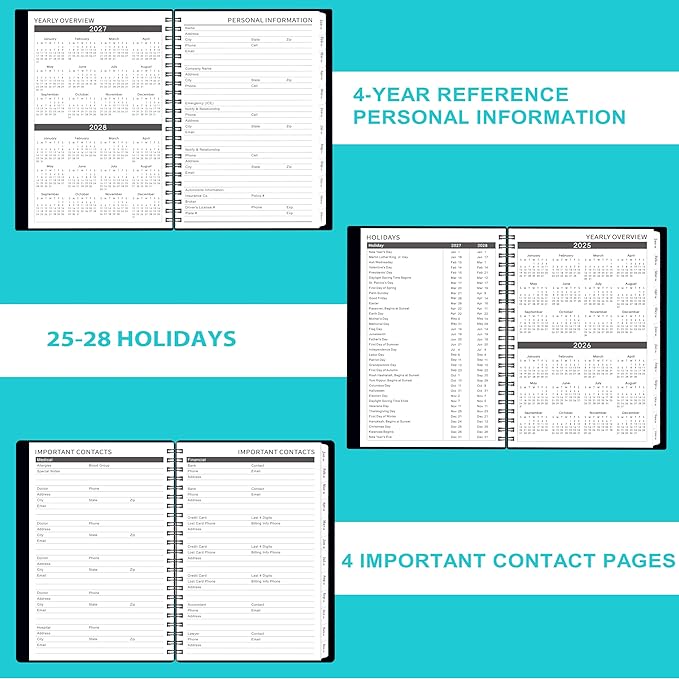2025-2028 Monthly Planner/Calendar - 3 Year Monthly Planner 2025-2028, JUL 2025 - JUN 2028, 6.2" x 8.3", Inner Pocket, Polypropylene Cover, 36-Month Tabs
