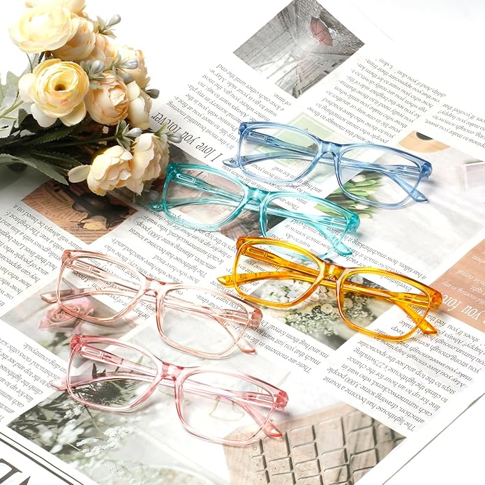 SIGVAN Ladies Reading Glasses Blue Light Blocking Spring Hinge Fashion Pattern Print Eyeglasses for Women