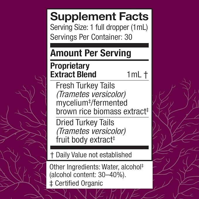 Host Defense Turkey Tail Extract - Digestive Health & Immune Response Support Supplement - Mushroom Supplement for Gastrointestinal & Gut Microbiome Support - 1 fl oz (30 Servings)*