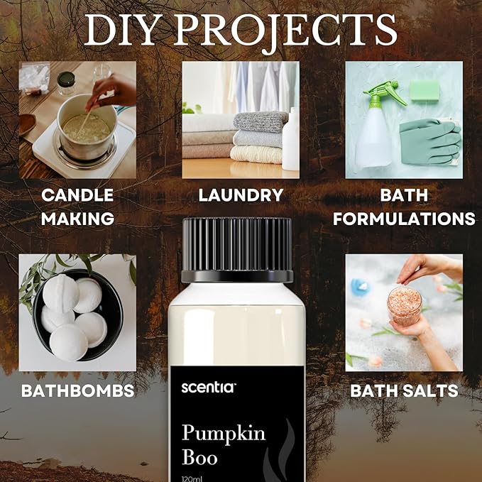 Pumpkin Boo Essential Oil – 120ml Premium Fall Fragrance Oil for Diffusers, Candles & DIY – Cozy Pumpkin Spice Scent for Home, Autumn Décor & Thanksgiving Gifts