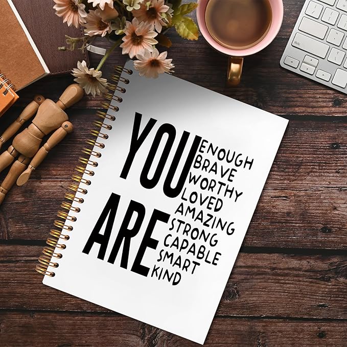 Inspirational Christian Spiral Notebook 5.5x8.3, You Are Bible Journaling Notebook for Note Taking, Inspirational Christian Gifts for Women, Bible Verse Scripture Journal