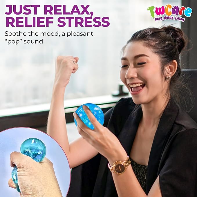 6 Pack Stress Balls, Vent Dinosaur Fidget Mesh Squishy Stress Relief Toys for Adults Anxiety Sensory Squeeze Pop Colorful Basket Stuffers Classroom Student Rewards Carnival Prizes Birthday Goody Bag