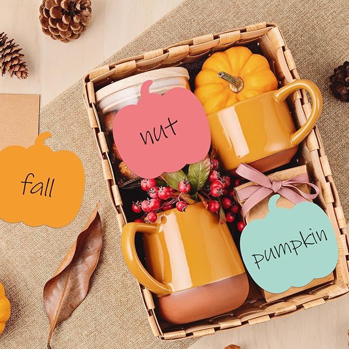 24 Pack Fall Pumpkin Sticky Notes 6 Colors Colorful Boho Autumn Sticky Memo Pads for School Classroom Thanksgiving Party Decor Supplies, 480 Sheets