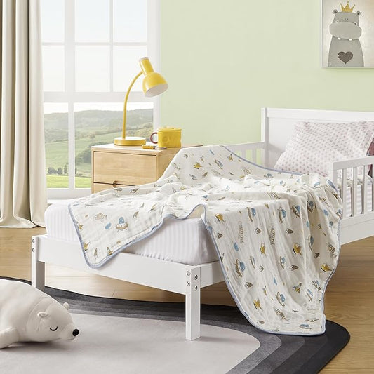 ZPECC Muslin Baby Blanket Thicker, 30x40 Organic Cotton Newborn Receiving Quilt Hypoallergenic for Baby Essentials Swaddle Crib Stroller, Spaceship