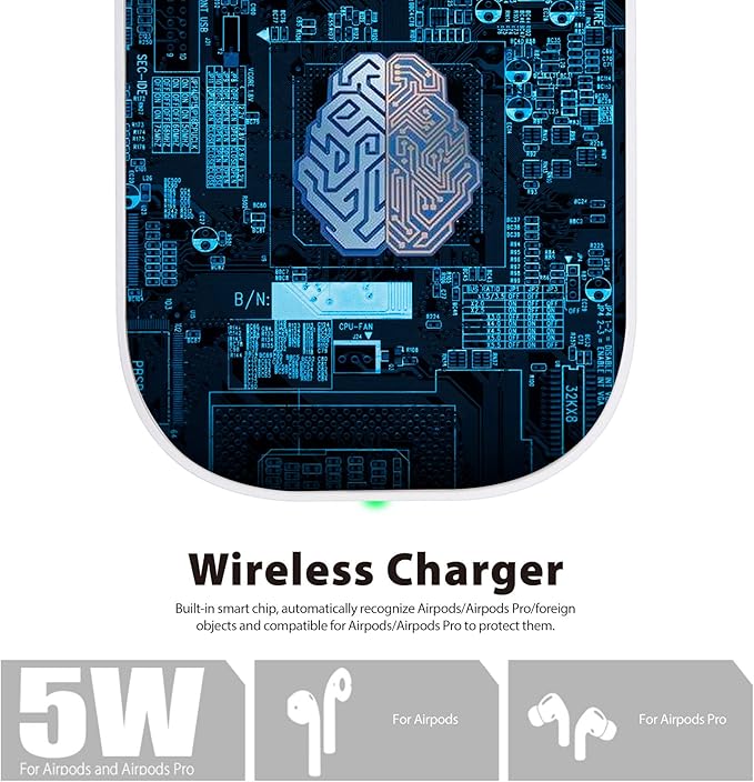 for Airpod Charger, Designed Wireless Charger for Airpods 4(ANC)/3rd/2nd Gen, for New AirPod Pro 3 (2025)/ 2nd Gen, Wireless Earbuds, Slim & Compact for Travel Home Office, White-2