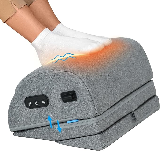 Comfier Foot Rest Under Desk at Work with Heat,Vibration,Foot Heater Foot Warmer,3 Height Under Desk Foot Rest for Office Chair,Gaming Chair Footstool, Ergonomic Heated Footrest,Computer Desk Use