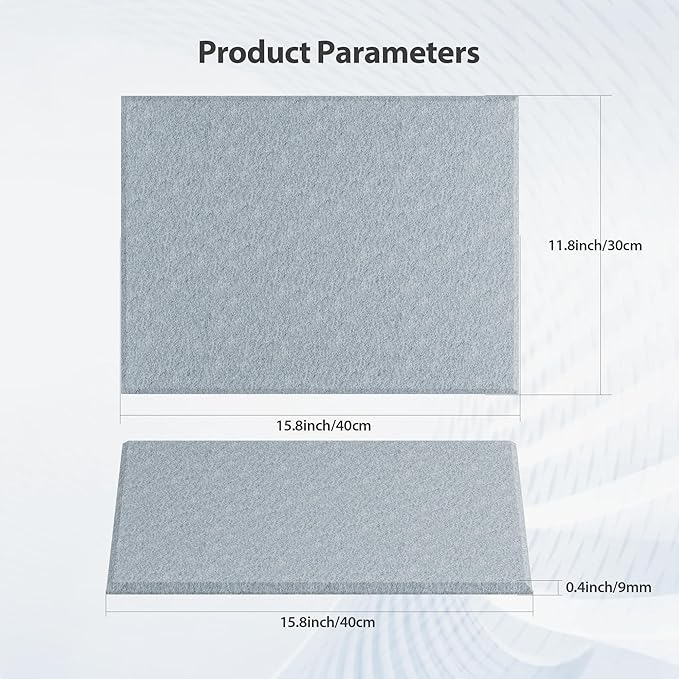 12 Pack Acoustic Panels Self Adhesive Sound Proof Foam, High Density Sound Acoustic Panel, 16X12X0.4 Inch 4:3 Rectangle Panels in Home, Office, Reccording Room, Studio, more(Blue Gray)