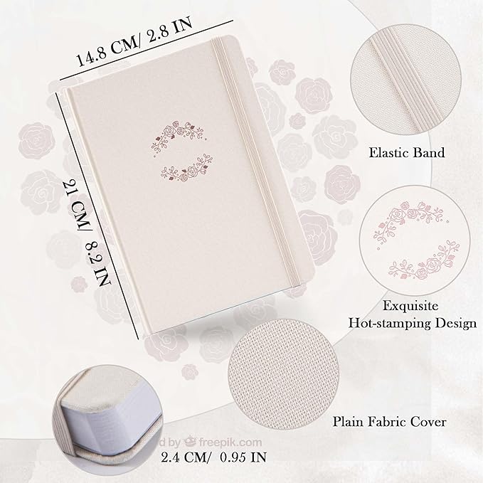 Bullet Dotted Journal, No Bleed Thick 160gsm Dotted Journal, A5 Dot Notebook, 5.8 X 8.2 IN, Hardcover Notebooks for Personal Organizers