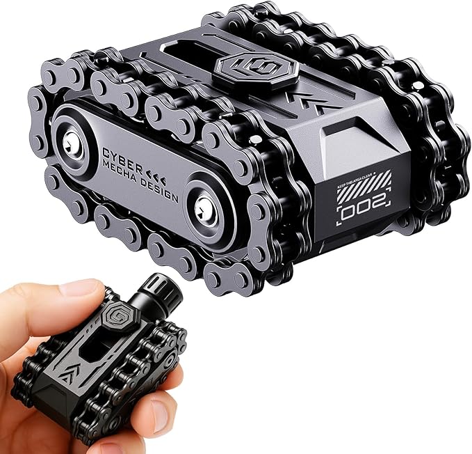 4 in 1 Fidget Slider Roller Chain Spinner Combo, Metal Chain Fidget Toy with Tactile Feedback & Clicking Sounds, Stress Relief Sensory Toy for Adults, Focus Tool for Work Study Waiting