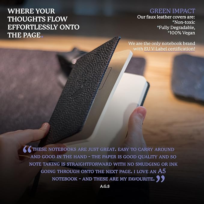 Dingbats* Wildlife A6 Plain Pocket Notebook - PU Leather Hardcover - Small Writing Journal for Work, Travel - Pocket, Elastic Closure, Bookmark