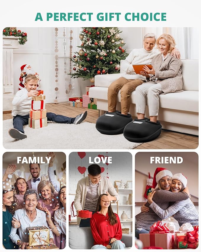 Medcursor Foot Massager Machine with Heat, Rolling, Deep Kneading, Shiatsu Foot Massager for Delivers Pain Relief, Tired, Plantar Fasciitis, Gift for Women Mom Men Fits Up to 13"