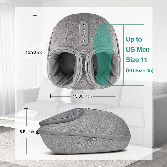 Medcursor Foot Massager Machine with Heat, Shiatsu Deep Kneading, Delivers Relief for Tired Muscles and Plantar, Multi-Level Settings & Adjustable Intensity for Home or Office Use, Gifts for Women Mom