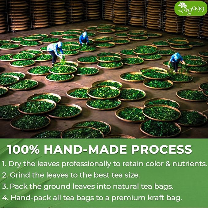 TOG999, Premium 120 Moringa Leaf Tea Bags, 100% Natural & Pure. Loose Leaf Moringa Herbal Tea. No Sugar, No Caffeine, No Gluten, Vegan.