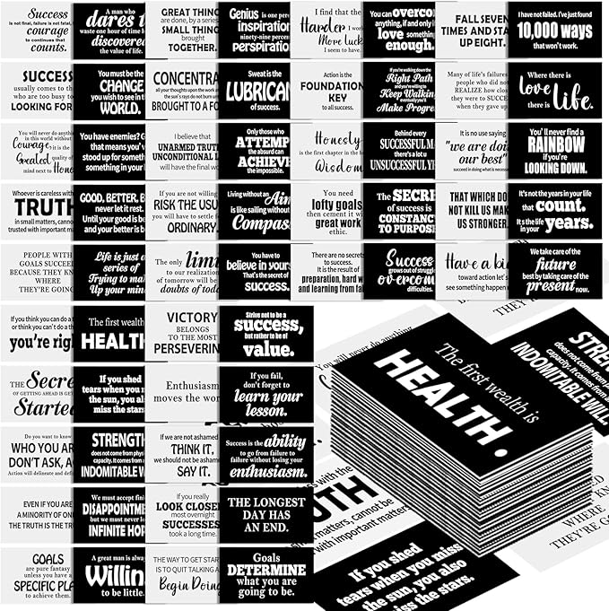 Jinei 300 Inspirational Affirmation Cards Positive Motivational Cards Small Mini Encouragement Quotes for Women Church End of the Year Teacher Gifts(Famous Quotes)